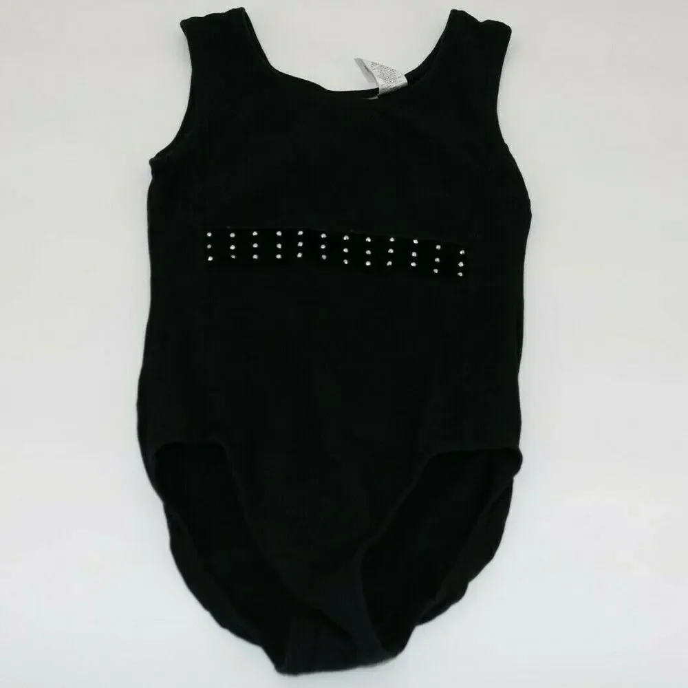 Danskin Freestyle Black Girls Leotard Gymnastics Dance Active Size Large